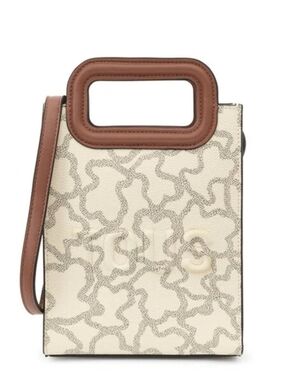 TOUS Small Cream and Brown Top-Handle Tote Bag
